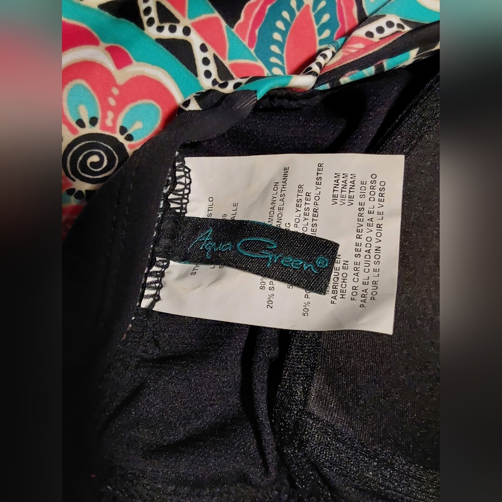Aqua Green Swimwear, Women's Size Large Halter style one piece swimsuit - Picture 6 of 7